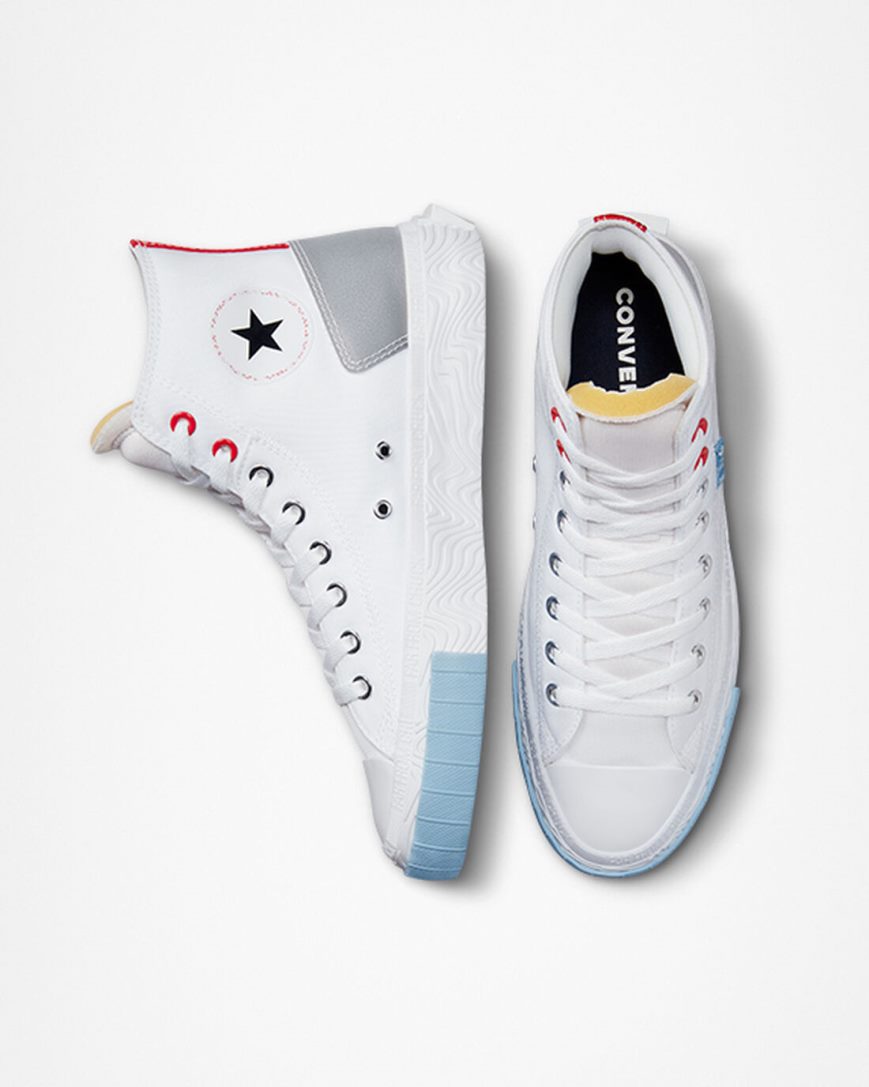 Dámské Boty Vysoké Converse Chuck Taylor Alt Star Reflective Shine Bílé Červené Blankyt | CZ N31QB69